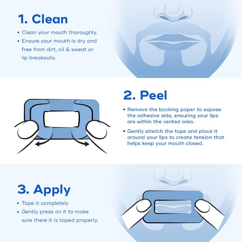 Restful Nights Combo – Black Nasal Strips (30 Strips) + Vented Mouth Tape (30 Tapes)